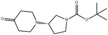 tert-butyl (3S)-3-(4-oxopiperidin-1-yl)pyrrolidine-1-carboxylate 结构式