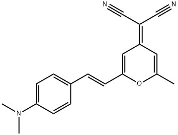 2-[2-[(E)-2-[4-(二甲氨基)苯基]乙烯基]-6-甲基吡喃-4-亚基]丙二腈 结构式