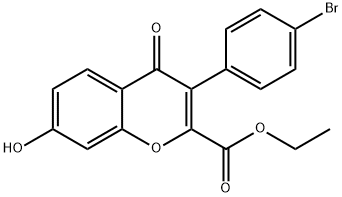 ethyl 3-(4-bromophenyl)-7-hydroxy-4-oxo-4H-chromene-2-carboxylate 结构式