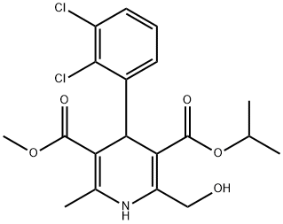 3-异丙基 5-甲基 4-(2,3-二氯苯基)-2-(羟甲基)-6-甲基-1,4-二氢吡啶-3,5-二甲酸基酯 结构式