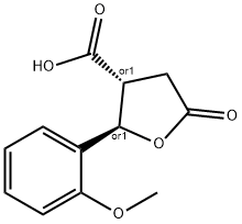 trans-2-(2-Methoxyphenyl)-5-oxotetrahydrofuran-3-carboxylic acid 结构式