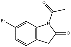 2H-indol-2-one, 1-acetyl-6-bromo-1,3-dihydro- 结构式