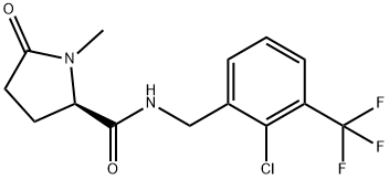 (2R)-N-{[2-CHLORO-3-(TRIFLUOROMETHYL)PHENYL]METHYL}-1-METHYL-5-OXOPYRROLIDINE-2-CARBOXAMIDE 结构式