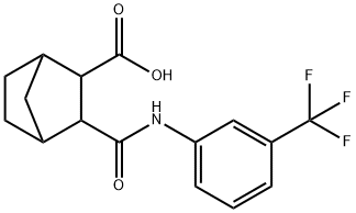 3-((3-(trifluoromethyl)phenyl)carbamoyl)bicyclo[2.2.1]heptane-2-carboxylic acid 结构式