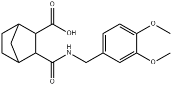 3-((3,4-dimethoxybenzyl)carbamoyl)bicyclo[2.2.1]heptane-2-carboxylic acid 结构式