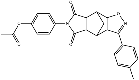 4-(5,7-dioxo-3-(p-tolyl)-4a,5,7,7a,8,8a-hexahydro-3aH-4,8-methanoisoxazolo[4,5-f]isoindol-6(4H)-yl)phenyl acetate 结构式