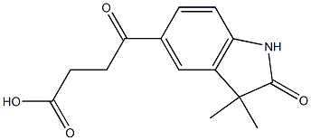 4-(3,3-二甲基-2-氧亚基二氢吲哚-5-基)-4-氧亚基丁酸 结构式