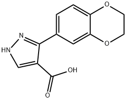 3-(2,3-二氢-1,4-苯并二噁英-6-基)-1H-吡唑-4-羧酸 结构式