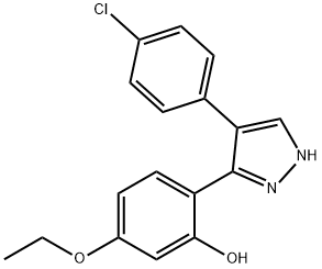 2-[4-(4-chlorophenyl)-1H-pyrazol-3-yl]-5-ethoxyphenol 结构式