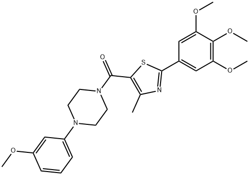 [4-(3-methoxyphenyl)piperazin-1-yl][4-methyl-2-(3,4,5-trimethoxyphenyl)-1,3-thiazol-5-yl]methanone 结构式