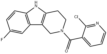 (2-chloropyridin-3-yl)(8-fluoro-1,3,4,5-tetrahydro-2H-pyrido[4,3-b]indol-2-yl)methanone 结构式