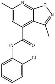 N-(2-chlorophenyl)-3,6-dimethyl[1,2]oxazolo[5,4-b]pyridine-4-carboxamide 结构式