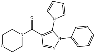 morpholin-4-yl[1-phenyl-5-(1H-pyrrol-1-yl)-1H-pyrazol-4-yl]methanone 结构式