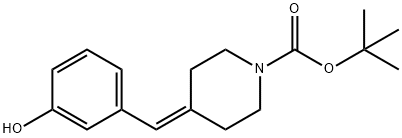 4-(3-羟基亚苄基)哌啶-1-羧酸叔丁酯 结构式