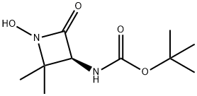 N-[(3S)-1-羟基-2,2-二甲基-4-氧代氮杂环丁烷-3-基]氨基甲酸叔丁酯 结构式