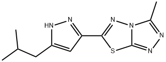 3-methyl-6-[5-(2-methylpropyl)-1H-pyrazol-3-yl][1,2,4]triazolo[3,4-b][1,3,4]thiadiazole 结构式