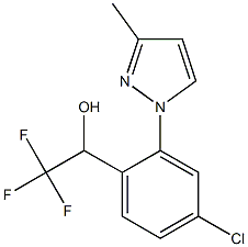 4-氯-2-(3-甲基-1H-吡唑-1-基)-Α-(三氟甲基)苯甲醇 结构式