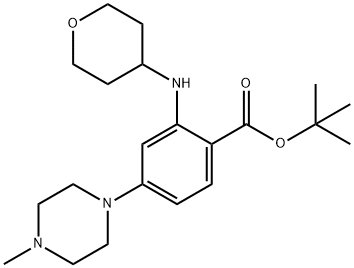 4-(4-METHYLPIPERAZIN-1-YL)-2-[(TETRAHYDROPYRAN-4-YL)AMINO]BENZOIC ACID TERT-BUTYL ESTER 结构式
