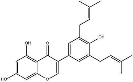 3',5'-二异戊烯基金雀异黄素 结构式