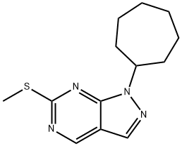1-cycloheptyl-6-(methylthio)-1H-pyrazolo[3,4-d]pyrimidine 结构式