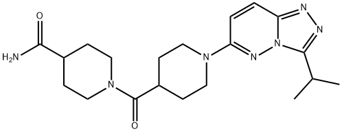 1-({1-[3-(propan-2-yl)[1,2,4]triazolo[4,3-b]pyridazin-6-yl]piperidin-4-yl}carbonyl)piperidine-4-carboxamide 结构式