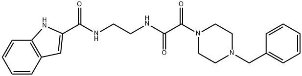 N-(2-{[(4-benzylpiperazin-1-yl)(oxo)acetyl]amino}ethyl)-1H-indole-2-carboxamide 结构式