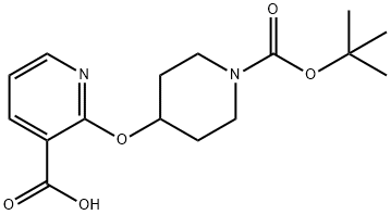 2-((1-(tert-Butoxycarbonyl)piperidin-4-yl)oxy)nicotinic acid 结构式