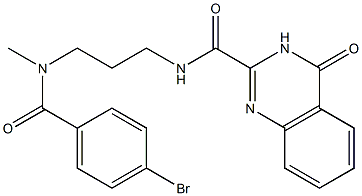 N-{3-[(4-bromobenzoyl)(methyl)amino]propyl}-4-oxo-3,4-dihydro-2-quinazolinecarboxamide 结构式