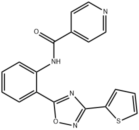 N-{2-[3-(thiophen-2-yl)-1,2,4-oxadiazol-5-yl]phenyl}pyridine-4-carboxamide 结构式