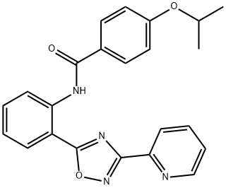 4-(propan-2-yloxy)-N-{2-[3-(pyridin-2-yl)-1,2,4-oxadiazol-5-yl]phenyl}benzamide 结构式