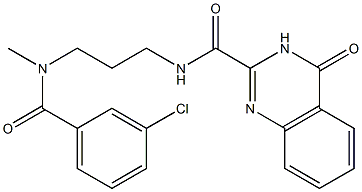 N-(3-{[(3-chlorophenyl)carbonyl](methyl)amino}propyl)-4-hydroxyquinazoline-2-carboxamide 结构式