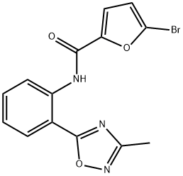 5-bromo-N-[2-(3-methyl-1,2,4-oxadiazol-5-yl)phenyl]-2-furamide 结构式