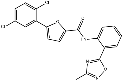 5-(2,5-dichlorophenyl)-N-[2-(3-methyl-1,2,4-oxadiazol-5-yl)phenyl]-2-furamide 结构式