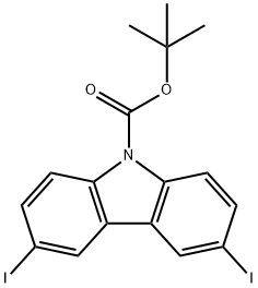 tert-butyl 3,6-diiodo-9H-carbazole-9-carboxylate 结构式