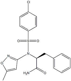 Nalpha-[(4-chlorophenyl)sulfonyl]-N-(5-methyl-1,2-oxazol-3-yl)-L-phenylalaninamide 结构式