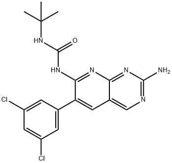 1-(2-Amino-6-(3,5-dichlorophenyl)pyrido[2,3-d]pyrimidin-7-yl)-3-(tert-butyl)urea 结构式