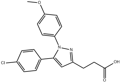 3-(5-(4-氯苯)-1-(4-甲氧基苯)-1H-吡唑-3-)丙酸 结构式