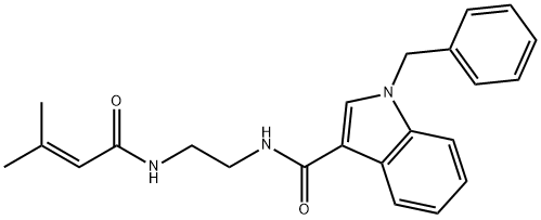1-benzyl-N-{2-[(3-methylbut-2-enoyl)amino]ethyl}-1H-indole-3-carboxamide 结构式