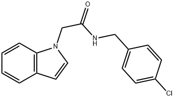 N-(4-chlorobenzyl)-2-(1H-indol-1-yl)acetamide 结构式