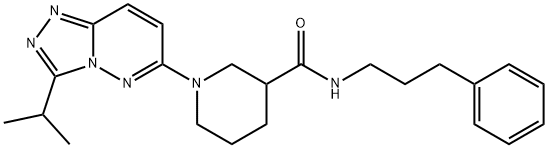 N-(3-phenylpropyl)-1-[3-(propan-2-yl)[1,2,4]triazolo[4,3-b]pyridazin-6-yl]piperidine-3-carboxamide 结构式