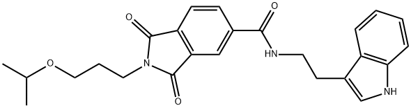 N-[2-(1H-indol-3-yl)ethyl]-1,3-dioxo-2-[3-(propan-2-yloxy)propyl]-2,3-dihydro-1H-isoindole-5-carboxamide 结构式