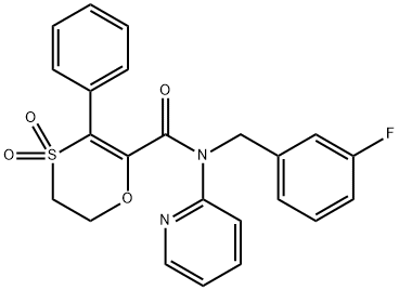 N-(3-fluorobenzyl)-3-phenyl-N-(pyridin-2-yl)-5,6-dihydro-1,4-oxathiine-2-carboxamide 4,4-dioxide 结构式
