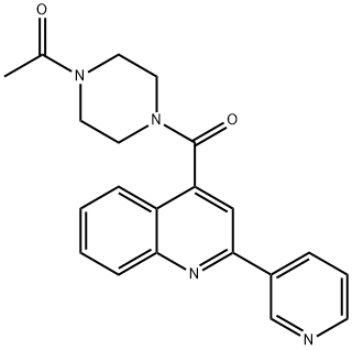 1-(4-{[2-(pyridin-3-yl)quinolin-4-yl]carbonyl}piperazin-1-yl)ethanone 结构式