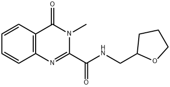 3-methyl-4-oxo-N-(tetrahydrofuran-2-ylmethyl)-3,4-dihydroquinazoline-2-carboxamide 结构式