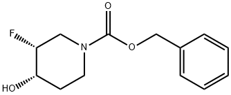 1-Piperidinecarboxylic acid, 3-fluoro-4-hydroxy-, phenylmethyl ester, (3R,4S)- 结构式