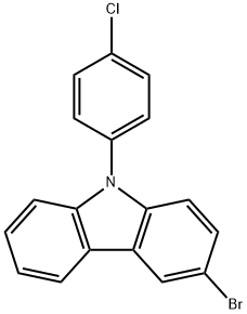 3-溴-9-(4-氯苯基)-9H-咔唑 结构式