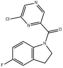 (6-Chloropyrazin-2-yl)(5-fluoroindolin-1-yl)methanone 结构式