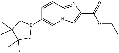 6-(4,4,5,5-四甲基-1,3,2-二氧硼烷-2-基)咪唑并[1,2-A]吡啶-2-羧酸乙酯 结构式