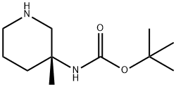 (3R)-3-甲基-3-哌啶-3-氨基-甲酸叔丁酯 结构式