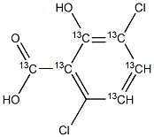 3,6-二氯水杨酸-13C6 (环-13C6) 结构式